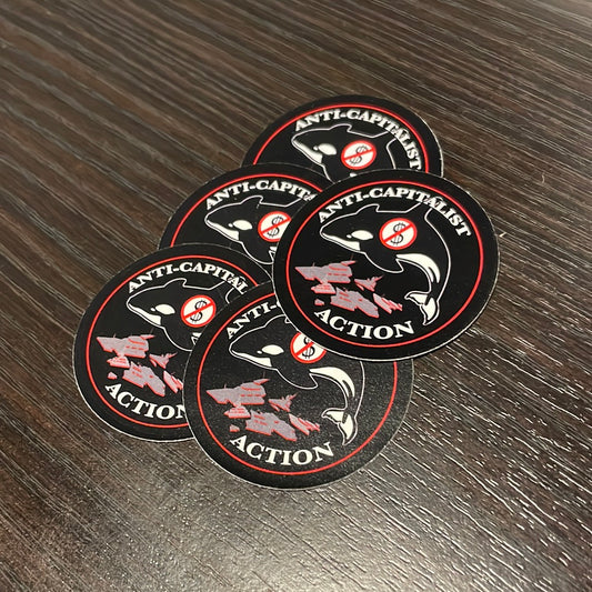 5x “Anti-Capitalist Orca” Stickers